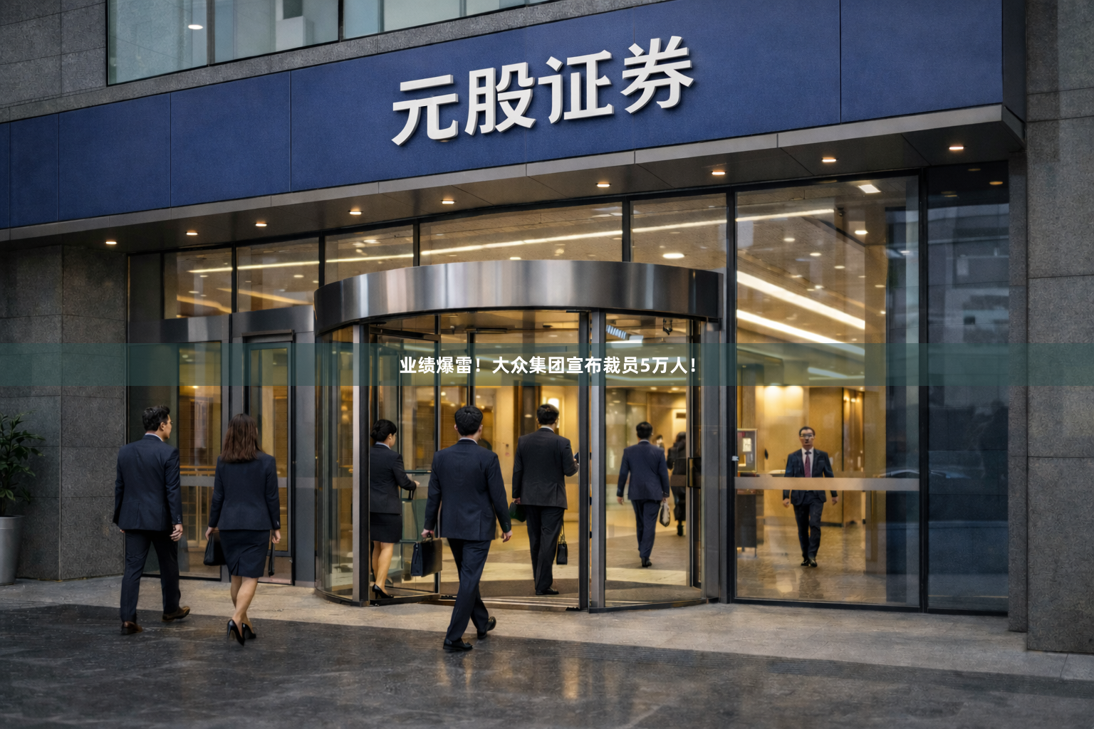 业绩爆雷！大众集团宣布裁员5万人！